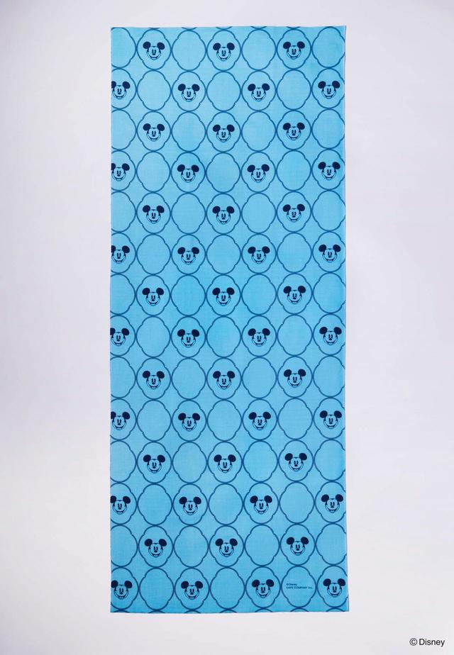 ミッキーマウス モノグラム柄手ぬぐい(藍色)¥880(税込)