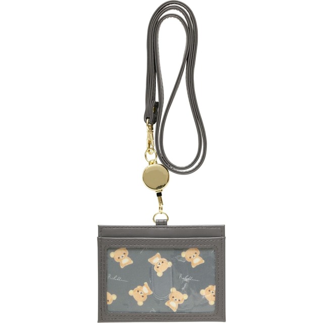 【リラックマ・オフィス雑貨シリーズ】「リール付IDカードホルダー」モノクロダークブラック裏面