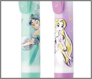 サラサクリップ/ディズニープリンセス　ミルクブルーグリーン（ジャスミン）、ミルクパープル（ラプンツェル）