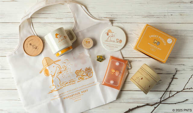 【SNOOPY Village】「WOODSTOCK NEST」では、農業が盛んな川越らしいアートをPEANUTSコミックからチョイスしたデザインのグッズも