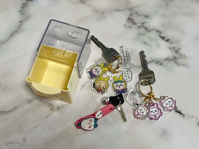 【ちいかわ CUCASE】嵩張るキーホルダーをつけた鍵も3つ収納できました！