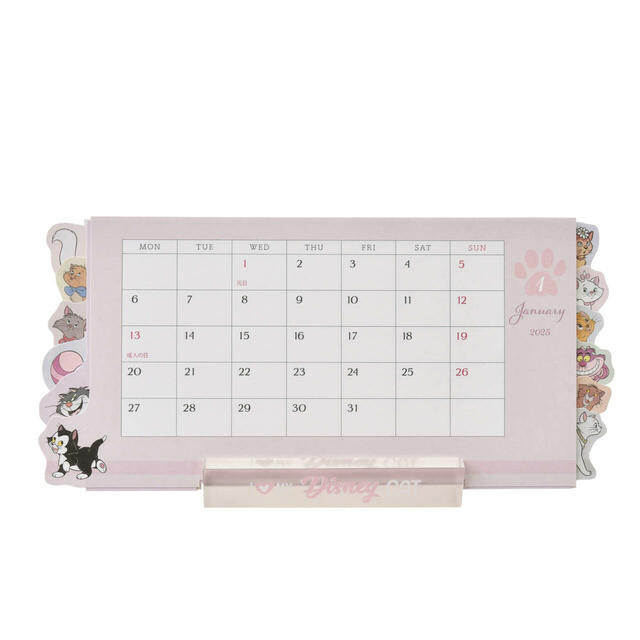 ディズニーキャラクター 卓上カレンダー スタンド付き ディズニーキャット Calendar＆Organizer 2025 1,600円
