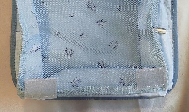 上のマジックテープと、下のマジックテープをくっつけたり、外したりして使用