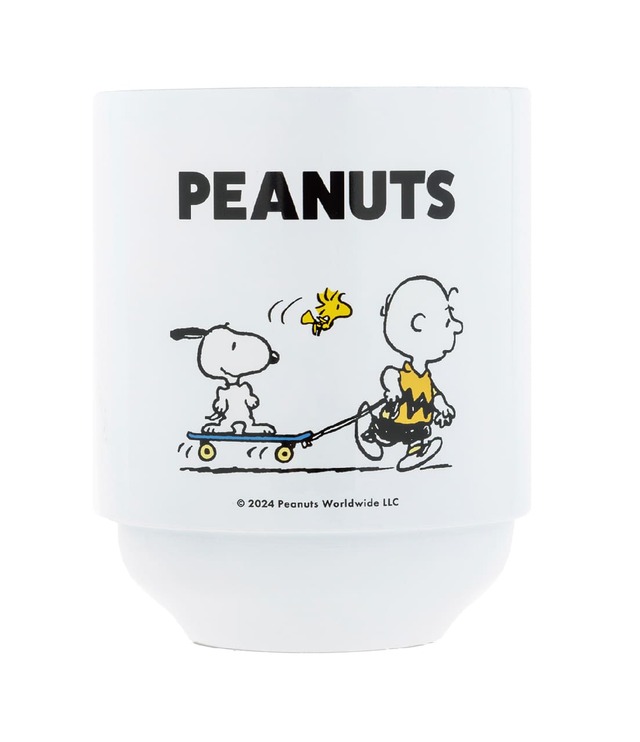 『SNOOPY 真空断熱 スタッキングタンブラー BOOK Skateboarding』スケートボードを楽しむスヌーピー