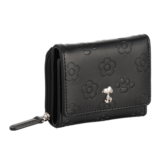 【マリークワント×PEANUTS】MARY QUANT × PEANUTS™ ミニウォレット(ブラック/レッド)各¥14,850(税込み)