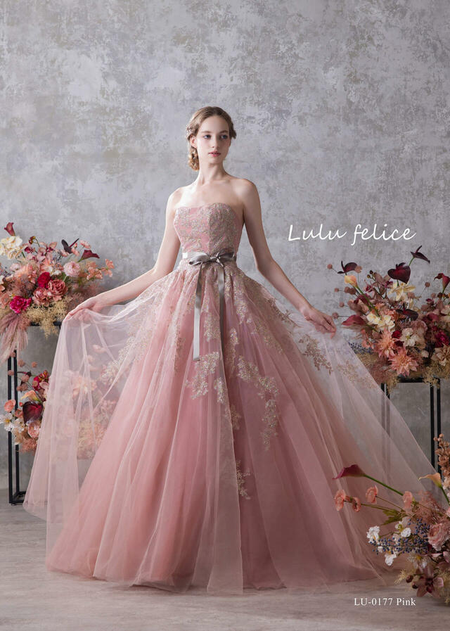 【クラウディア】「Lulu felice（ルル・フェリーチェ）」新作ウェディングドレス｜LU-0177_Pink