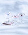 【キャス キッドソン】ゴブレットグラス Bows & Rose / Rose Miniature / Floating Cherry 各￥4,180　口径62mm×H126mm 330mL／カフェラテやアイスティーを入れて、お家でカフェ気分を楽しめるアイテム