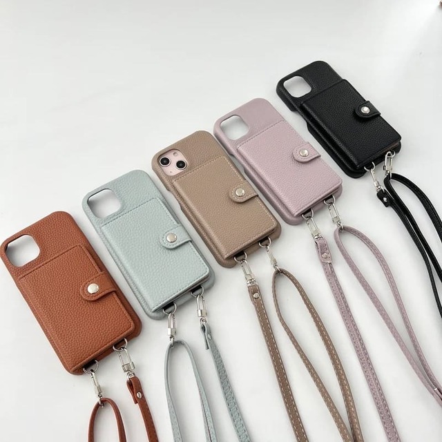 「ポシェットケース」カードケース付きスマホショルダー カラーは全5色