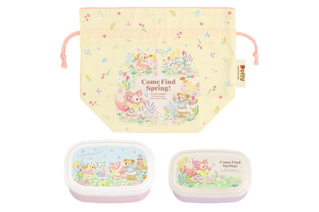 「ダッフィー＆フレンズのカム・ファインド・スプリング！」シール容器＆ランチきんちゃく