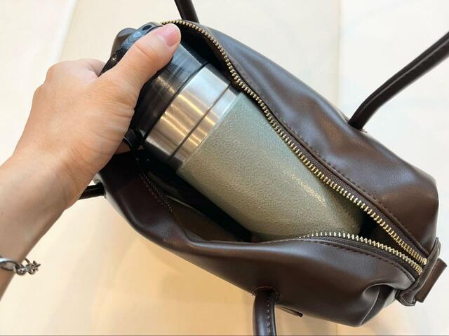 【GLOBAL WORK スペ軽チャーム付きボストン】600mlの水筒を追加してみたところ、こちらも問題なく収納できて驚き！