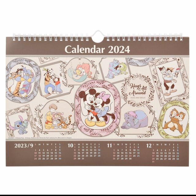 ディズニーキャラクター 壁掛けカレンダー ポップアップ ハグ＆スマイル Calendar＆Organizer 2024 2,530円
