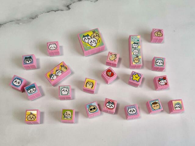 【おえかきぱふぇ　ちいかわスタンプ特大号付録】スタンプをバラバラにしていきます。スタンプは合計22個入っています