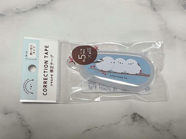 【修正テープ シマエナガ】110円（税込）