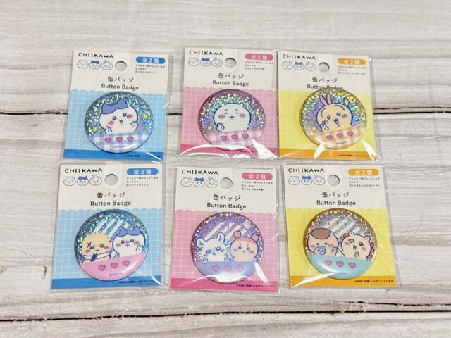 【ちいかわ×DAISO限定デザイン】「缶バッジ ちいかわ」各110円（税込）