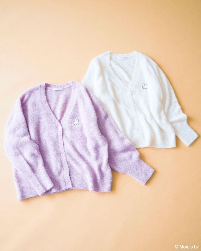 【Green Parks×ミッフィー】「Miffy/ワンポイントシャギーニットカーディガン」¥6,990
