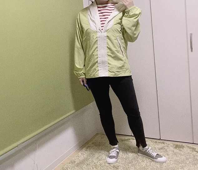 【ワークマン レディーストランスフォームジャケットEX】ボーダーシャツ、デニムと合わせたカジュアルコーデに