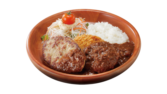 メンチカツカリー＆ハンバーグディッシュ 1,550円（税込）【びっくりドンキー「ハンバーグ屋のメンチカツ」】