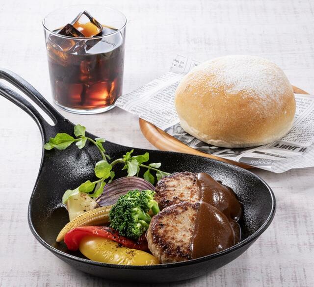 ランチセットA　1,173円（税込1,290円）【おかわり！ハンバーグとまぁるいパン グリエ・ミア！】