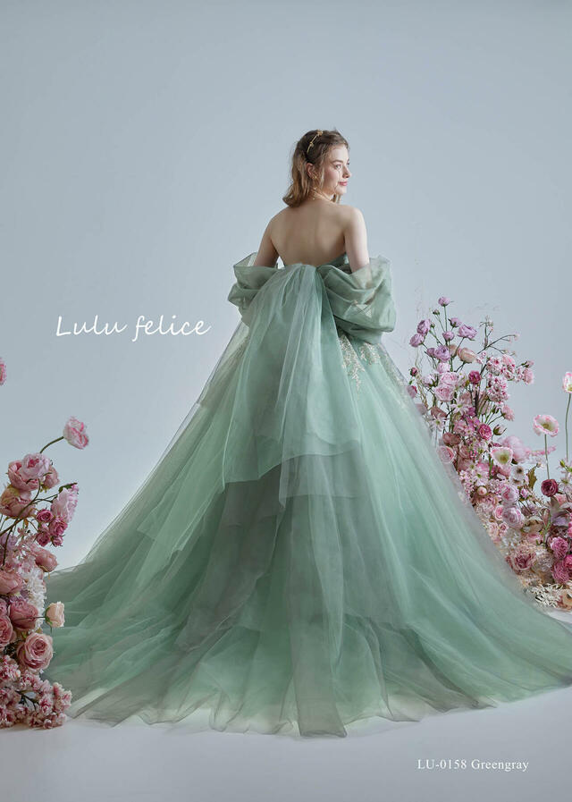 「Lulu felice（ルル・フェリーチェ）」新作ウェディングドレス　LU-0158_Greengray