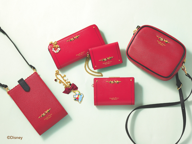 【ハートの女王　デザインシリーズ】ジップ長財布 ￥22,000／口金折財布 ￥18,700／パスケース ￥14,300／ショルダーバッグ ￥13,200／スマホショルダー ￥11,000