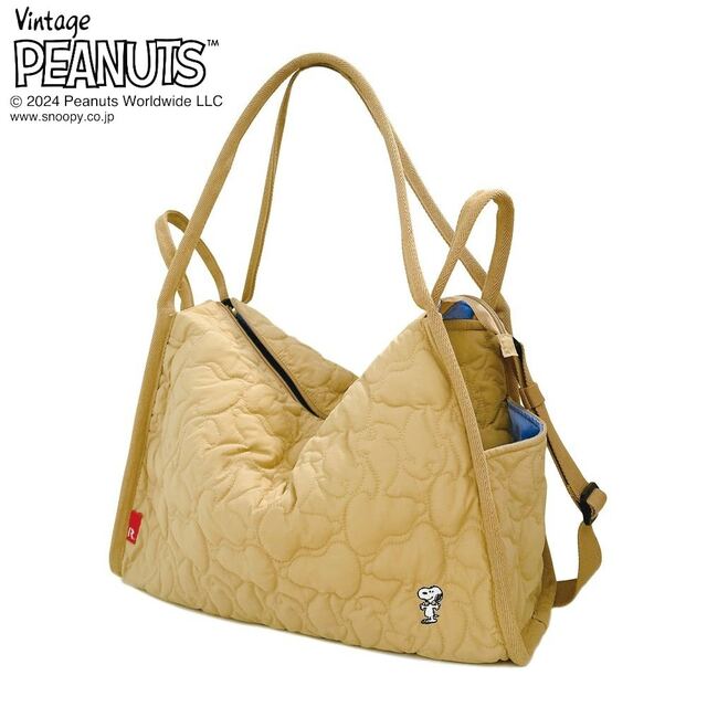 ２WAYマザーズバッグ／キルト・ピーナッツ「スヌーピー」