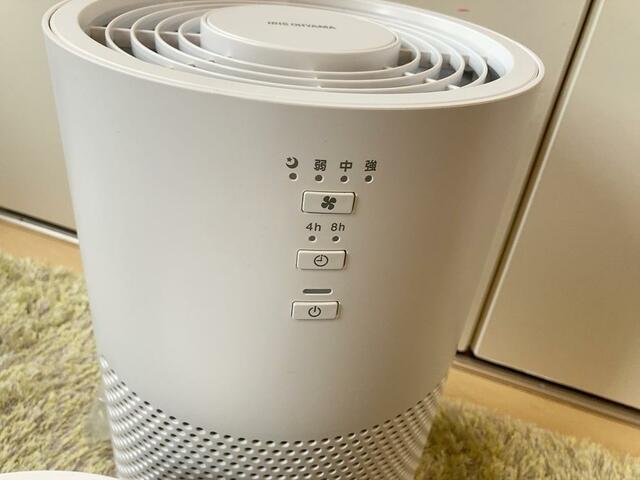 【アイリスオーヤマ 加湿空気清浄機】おやすみモード、弱、中、強で選べます