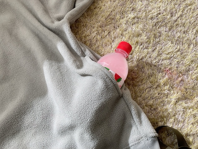 【ワークマン Loose Fit M フリースタートルネック】ペットボトルも楽々入るメインポケット