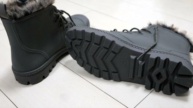 【ワークマン 防寒防水サファリシューズ】アウトソールは溝が深く、レジャーシーンでも頼りになりそう