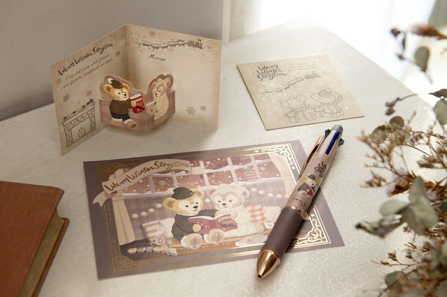 「ダッフィー&フレンズのウォームウィンター・ストーリータイム」ポストカード&グリーティングカード、ペン