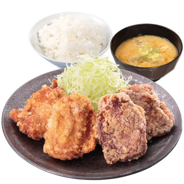 合盛り定食(カリッともも2個、コンソメからあげ2個)　