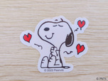 【ジョイフル×スヌーピー ステッカー5枚セット「LOVE（あか）」】ハートがキュートなスヌーピー