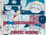 ちいかわの漫画「お宝探し編」の名シーンをそのまま用いたコミック調のデザイン!