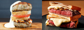 チーズ好き必見!インパクト絶大の肉バーガー&ステーキサンド