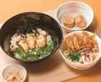 牡蠣の漬け丼とごぼう天の小うどん膳