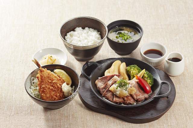 九州産黒毛和牛 さっぱりゆずぽん焼肉＆五島列島あじフライ膳