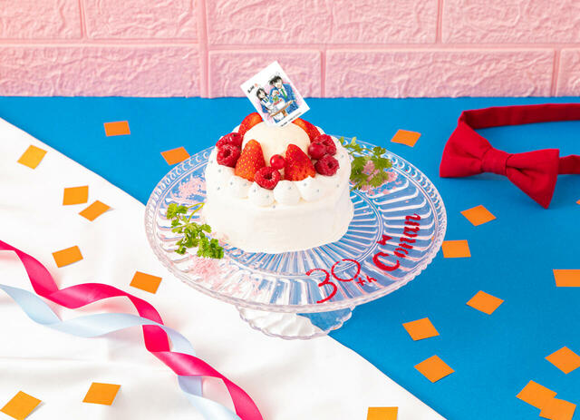「30th Anniversaryケーキ」＜価格：1,890円（税込）＞【【名探偵コナン】「喫茶ポアロ」のハムサンドや“事件に使われたあのメニュー”も！？「名探偵コナン 連載30周年記念カフェ」6都市で開催】