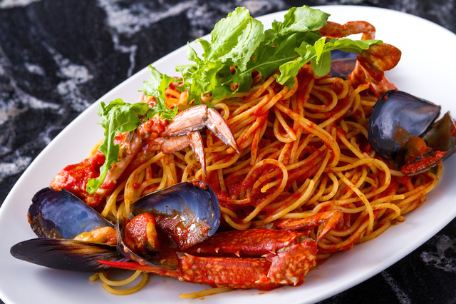 ワタリガニとムール貝のペスカトーレ