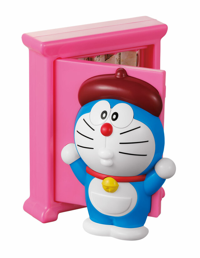 【ハッピーセット®「ドラえもん」】第2弾：絵がつながる！どこでもドアのミラーボックス／どこでもドアを開くと右にじゃばら状の絵が！左の鏡を調整して覗くと1枚の絵が見えます♪