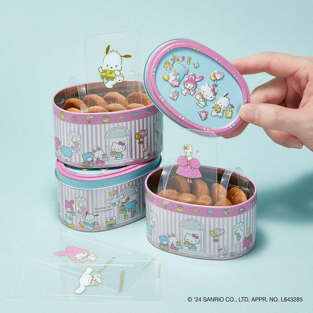 「サンリオキャラクターズ缶」＜価格：税込1,485円＞【【伊勢丹新宿店×サンリオ】シナモロールやポチャッコが飛び出す！米粉クッキー入り『サンリオキャラクターズ缶』先行販売】