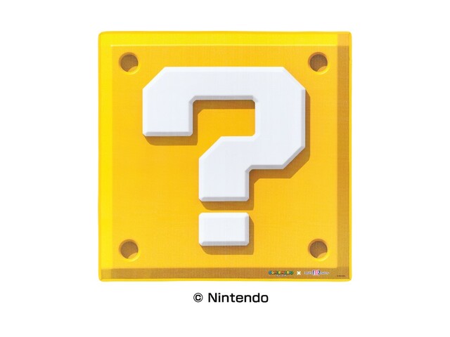 「ハテナブロックが一面にデザインされたレジャーシート」＜サイズ：縦120cm×横120cm　厚み2mm＞【【サーティワン】マリオの無敵アイテム「スーパースター」がアイスになった！「ルイージのデコケーキ」にはチョコのテレサ付き！】