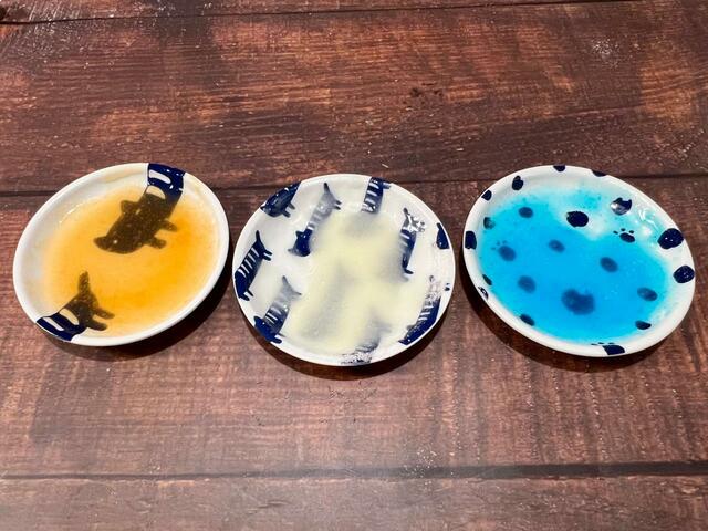 3色それぞれ混ぜた様子がこちら