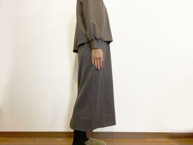 【GLOBAL WORK  上品スウェットセットアップ】体のラインを拾いにくいデザインが嬉しい◎