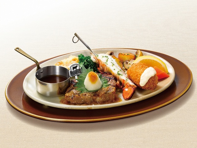 アンガスサーロインステーキ100g＆オマール海老のグリルと紅ずわい蟹のクリームコロッケ