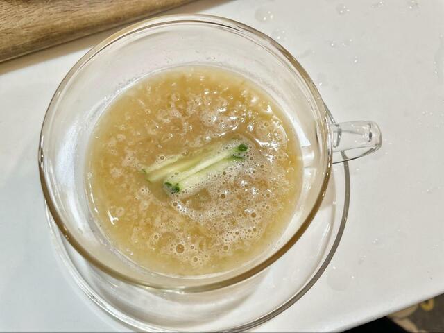 【玉ねぎの冷製ポタージュ】粗めに仕上げレバ食感も楽しめる冷製スープに