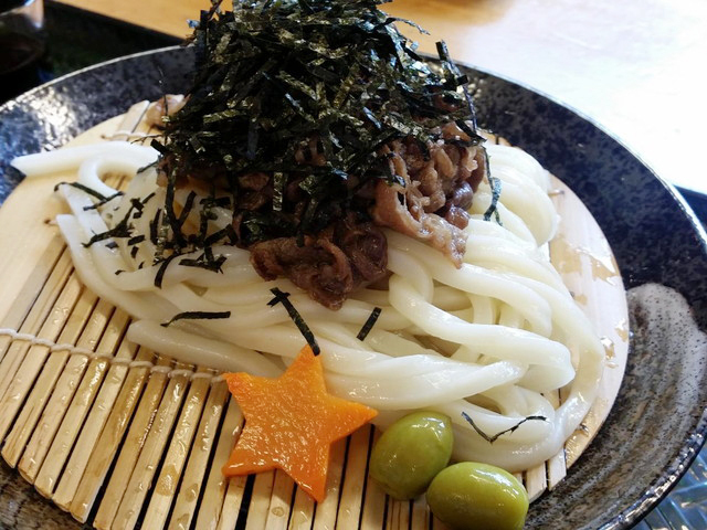 香川旅／はなまるうどん・オリーブ牛うどん