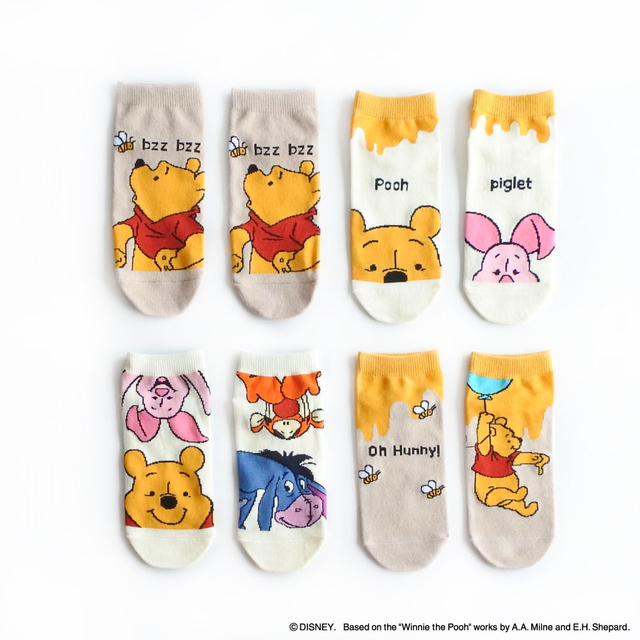 靴下(23～25cm) 各330円｜キャンドゥオリジナル/ディズニーグッズ第4弾「くまのプーさん」