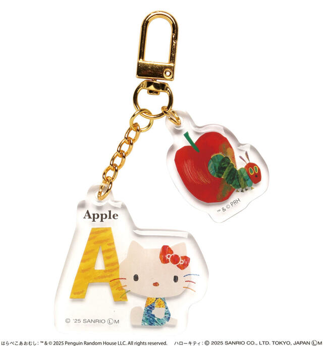 Apple【はらぺこあおむし×ハローキティ ツインアクリルキーホルダー】