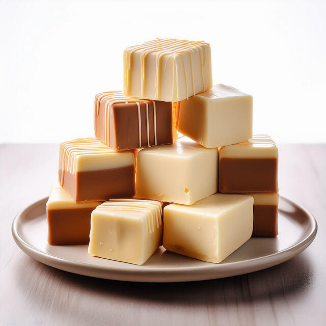 「＜バターミルク＞ホワイトチョコ クリームティー ファッジ」＜価格：1,188円（100ｇあたり）＞【魅惑の英国菓子「スコーン・ウェルシュケーキ・ファッジ」も！日本初上陸スイーツも楽しめる「英国展 日本橋三越本店 2024」開催】