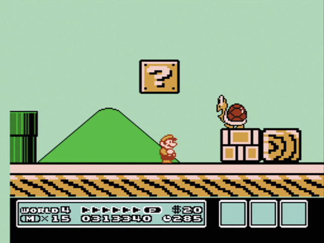 スーパーマリオブラザーズ3／敵キャラやブロック、土管がすべて巨大になるワールド「巨大の国」。敵の強さは同じ。