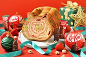 【ねこねこ×キットカット】「ねこねこ食パン ホリデイサンタ」980円 クリスマスカラーがかわいい!
